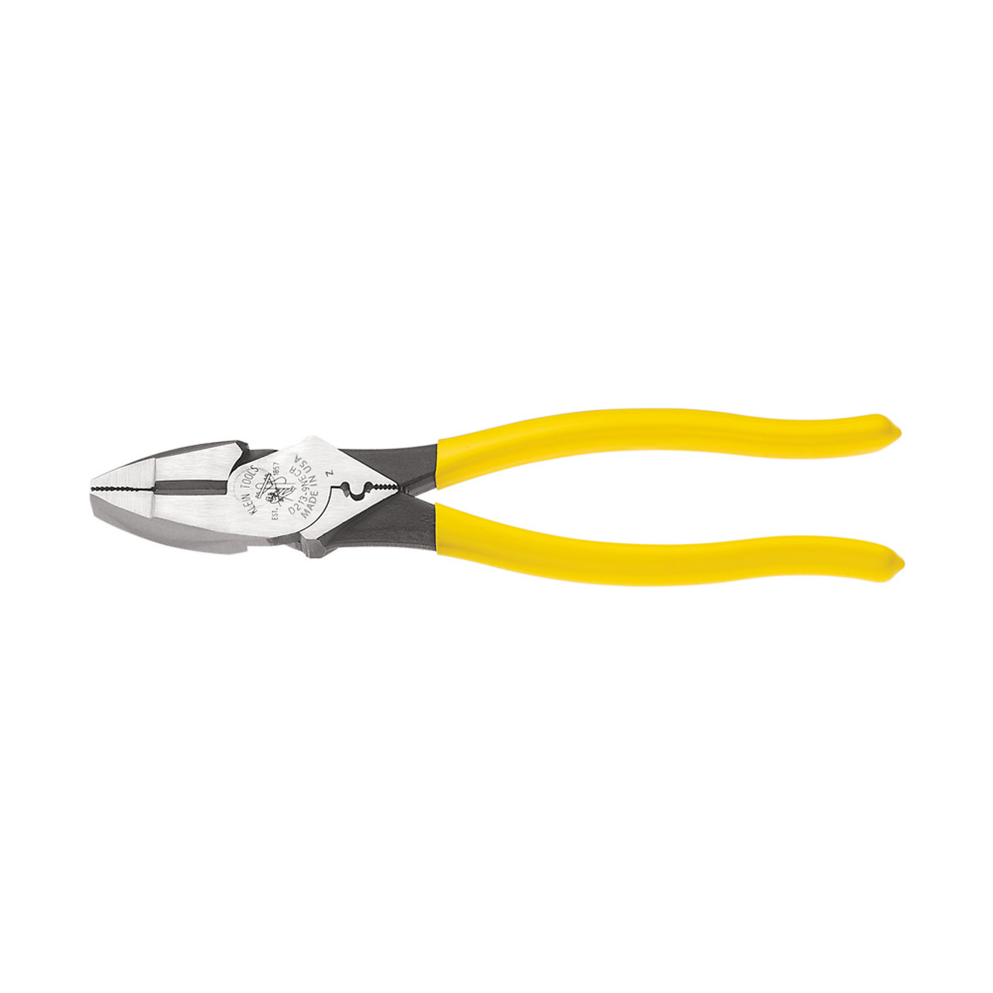 Klein Tools Lineman's Crimping Pliers — 9in., Induction Hardened Cutting Knives, Model# D213-9NE-CR